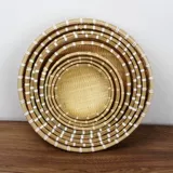 Бамбуковая циркулярная круговая пепка, бамбуковое сито крикет, корзина для хранения продуктов с бамбуком фермеров, дом с корзиной для корзины с фруктами.