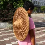 Бамбуковая ковша шляпа листья, дождь, дождь, солнцезащитный крем, Рыбалка на солнце Ретро древнее Сычуань Специальность Чистое ручная рука ручной работы
