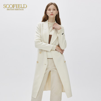 Scofield ແມ່ຍິງ temperament commuting woolen coat ເສື້ອກັນຫນາວຍາວກາງ, ຜະລິດຕະພັນດູໃບໄມ້ລົ່ນແລະລະດູຫນາວໃຫມ່