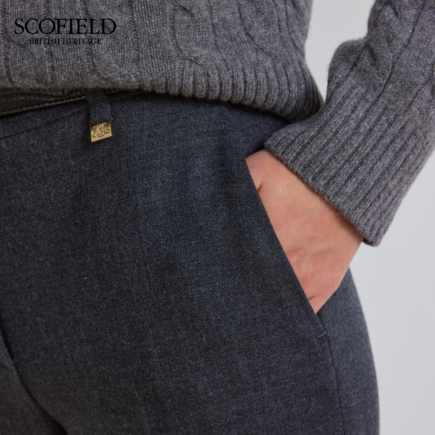 【含羊毛】Scofield女装智性微修身西装裤金属装饰2025秋冬新品,淘宝优惠券,粉丝福利购,淘宝优惠卷