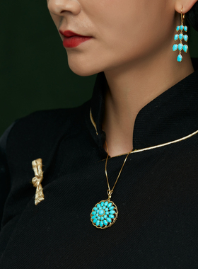 高瓷蓝松系列坛城松石项链醍醐