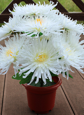 仿真花9头菊花束祭祀扫墓花清明