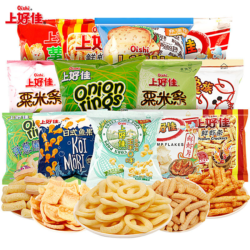 上好佳鲜虾片50包虾条儿童大礼包 闲食缤纷膨化食品