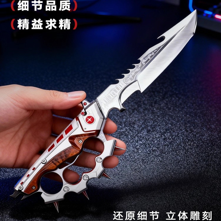 三角洲行动周边信条合金模型玩具北极星弹簧刀怜悯影锋未开刃手办 - 图1