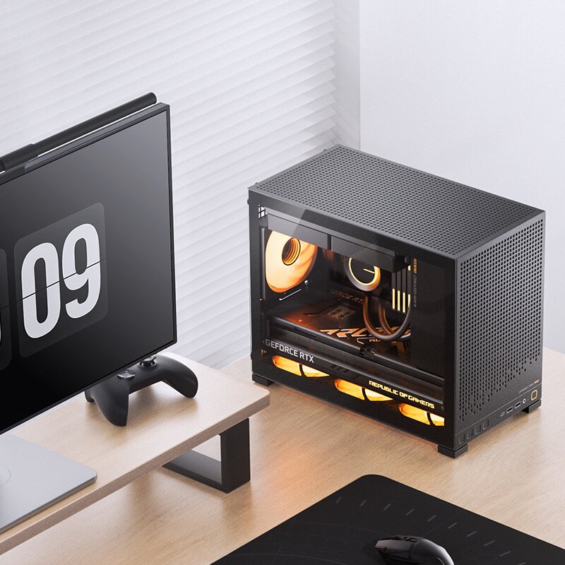 乔思伯D32 PRO版标准版 MATX主板桌面小机箱侧支持背插240冷排位 - 图3