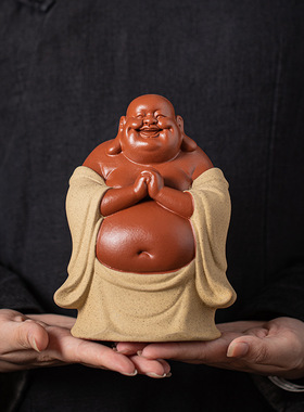 中式陶瓷喜庆弥勒佛摆件招