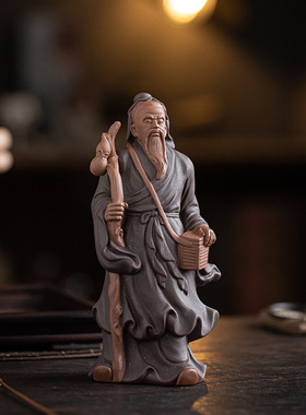 中式陶瓷神医华佗人物摆件