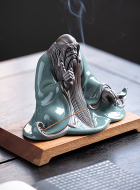 老子摆件陶瓷中式人物雕像