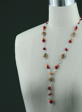 民族风长款原创手工首饰品毛衣链