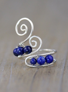 素元纯银波西米亚复古超大食指戒