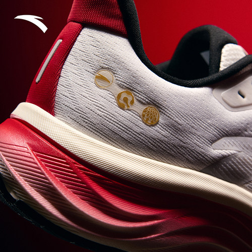 安踏旅步2新年跑步鞋男鞋缓震回弹正品本命年红色运动鞋112615546 - 图1