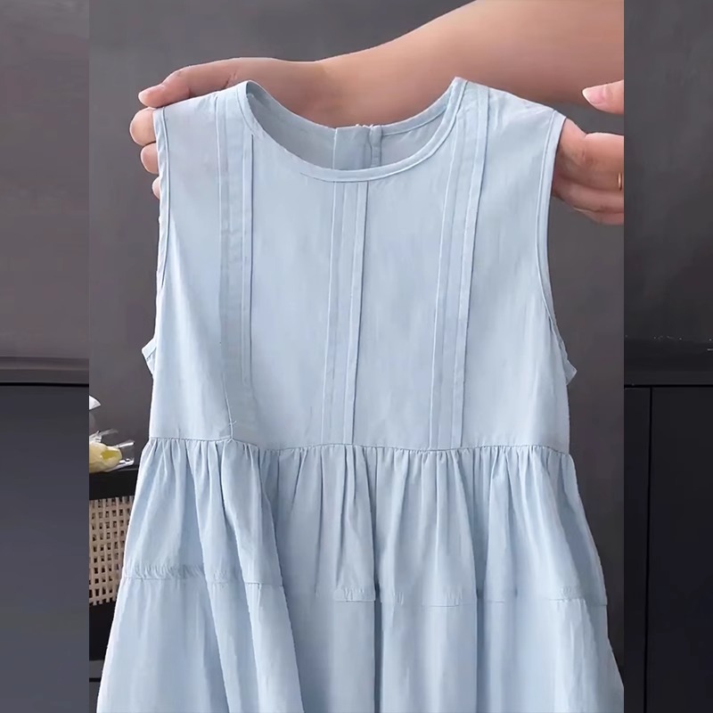 女童薄款连衣裙2025新款夏装中大儿童度假风裙子女孩无袖背心裙夏 - 图3