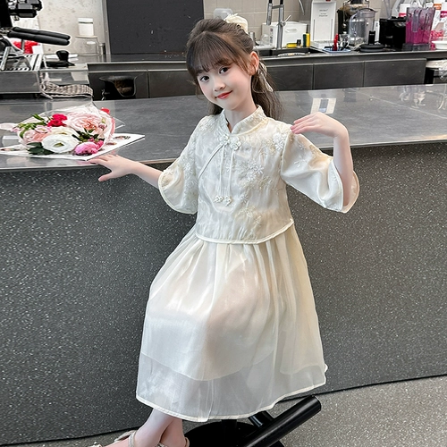 Летнее платье, детское ханьфу, юбка, китайский стиль, подходит для подростков, детская одежда