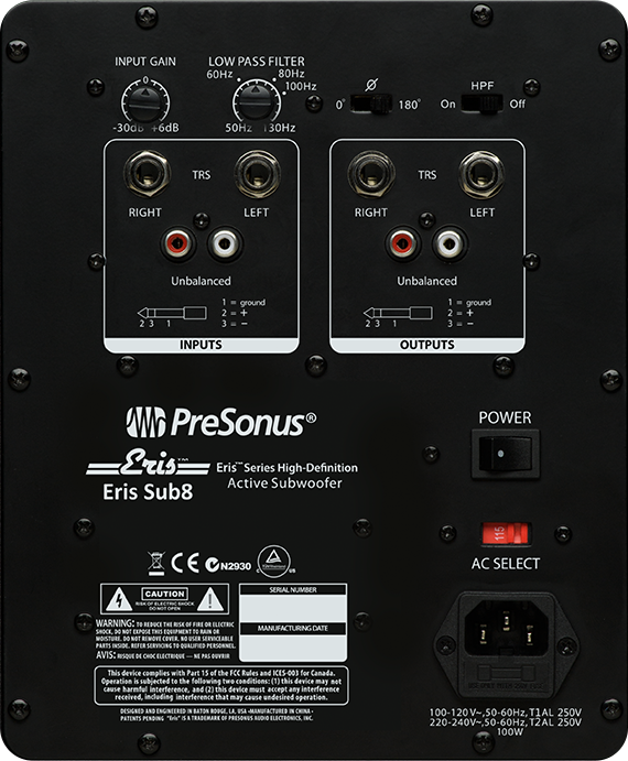 普瑞声纳PreSonus Sub8/Sub10/T10低音炮音响多媒体重低音音箱 - 图0