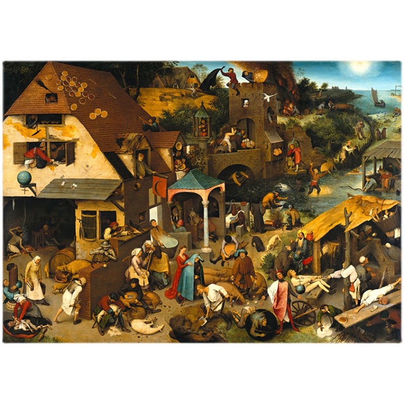 尼德兰箴言 Pieter Bruegel the Elder文艺复兴荷兰名画装饰画芯-图3