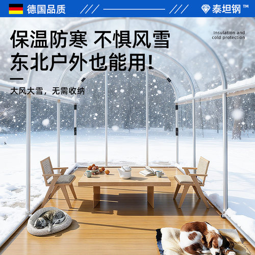 农村简易房前暖棚阳光房骨架家用东北自建平房屋门前半坡保温暖棚 - 图3
