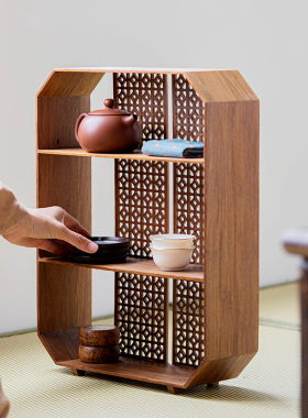 九九茶器重竹置物架新中式茶艺
