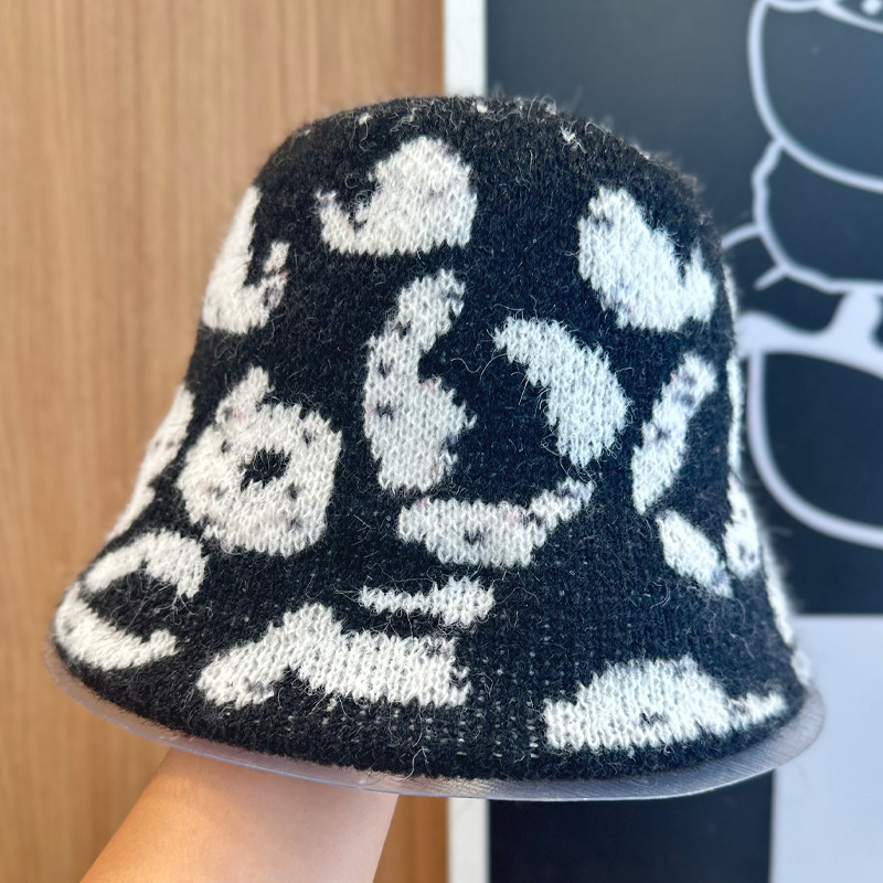 2025新款秋冬美式印花潮流针织水桶帽子女保暖防风出游盆帽个性,淘宝优惠券,粉丝福利购,淘宝优惠卷