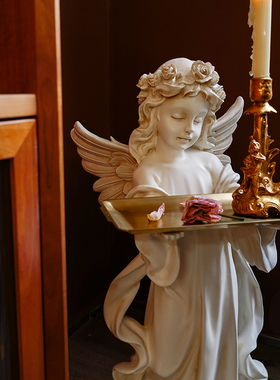 天使迎宾大型托盘道具落地摆件