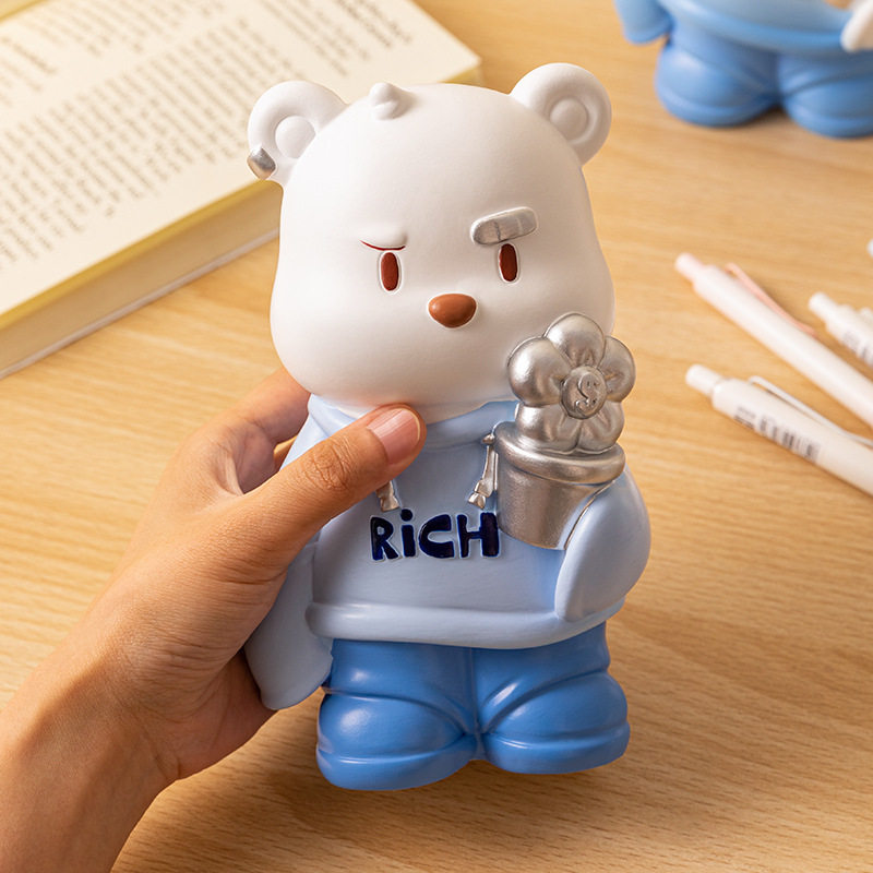 创意卡通存钱罐树脂工艺礼品摆件钱罐子有钱花只进不出儿童礼物,淘宝优惠券,粉丝福利购,淘宝优惠卷