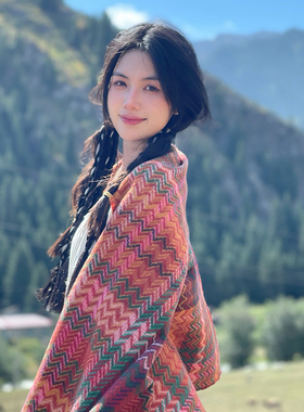 异域民族风旅游度假围巾披肩两用