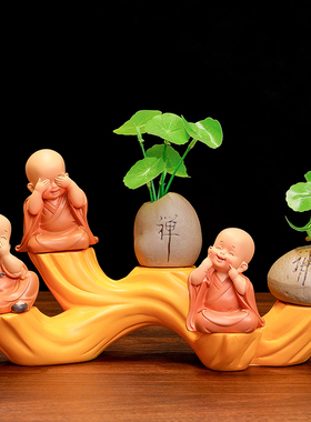 一禅国潮慧能小和尚树脂客厅摆件