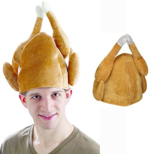 Stuffed Christmas Turkey Hat Adult Novelty Fancy Dress - 图0