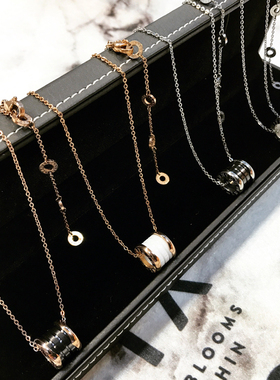 日韩18k玫瑰金黑陶瓷男女不褪色