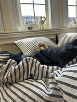 A face color weave washed cotton jacquard B version of milk suede grey four sets 1 5m1 8 autumn winter comfortable and warm Nordic