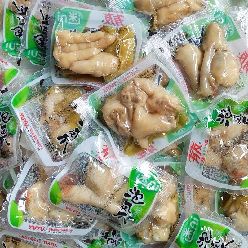 有友泡椒凤爪500g重庆特产山椒鸡爪子小包装休闲鸡脚零食小吃批发 - 图0