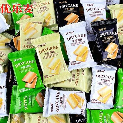 优乐麦干烙蛋糕片独立包装办公室早餐代餐鸡蛋味饼干零食整箱批发 - 图0