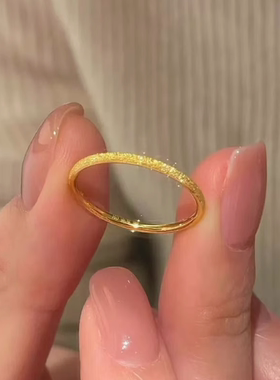 深圳水贝金包银情侣对戒实心闭口素圈指环男女求婚戒指情人节礼物