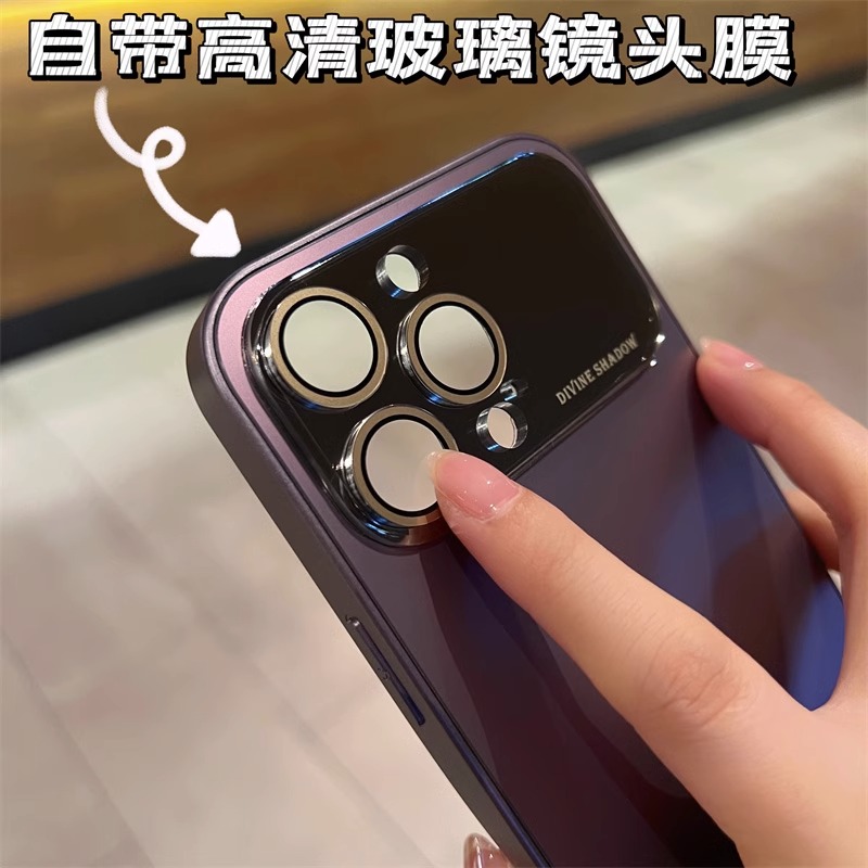 酷图适用苹果14新款磨砂玻璃手机壳iphone14promax原机质感保护套13超薄防摔不沾指纹12小简约带镜头膜11全包 - 图0