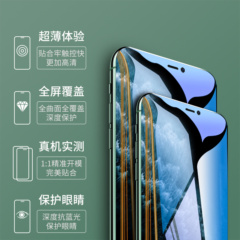 iPhonex钢化膜苹果x手机11promax全屏11pro覆盖iphonexr防窥7/8/6/6splus防偷窥膜xr防偷窥xsmax贴膜p窥膜se2