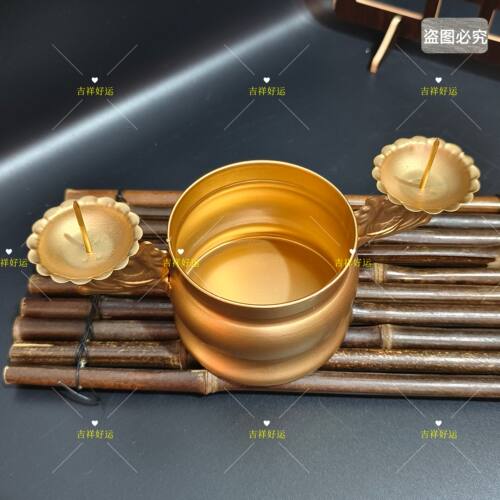 家用香炉烛台插香供佛三合一香炉佛台插蜡烛香砂合金烛台扫墓家用 - 图2