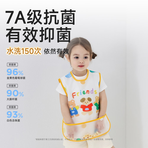 尼多熊2026儿童罩衣夏季宝宝吃饭围兜男女宝围裙防脏婴儿辅食饭兜 - 图2