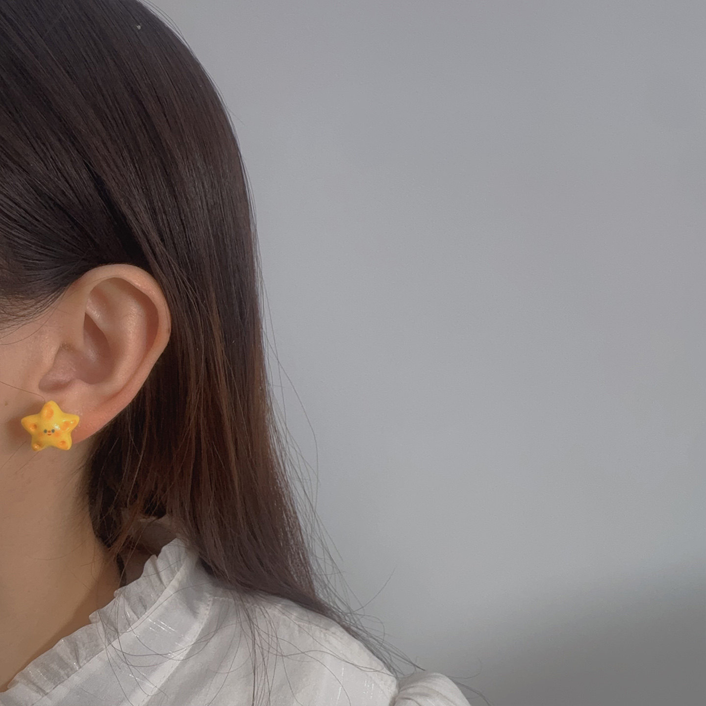 可爱黄色星星耳钉卡通造型生物瓷耳饰女学生萌系甜美少女心耳环IN,淘宝优惠券,粉丝福利购,淘宝优惠卷