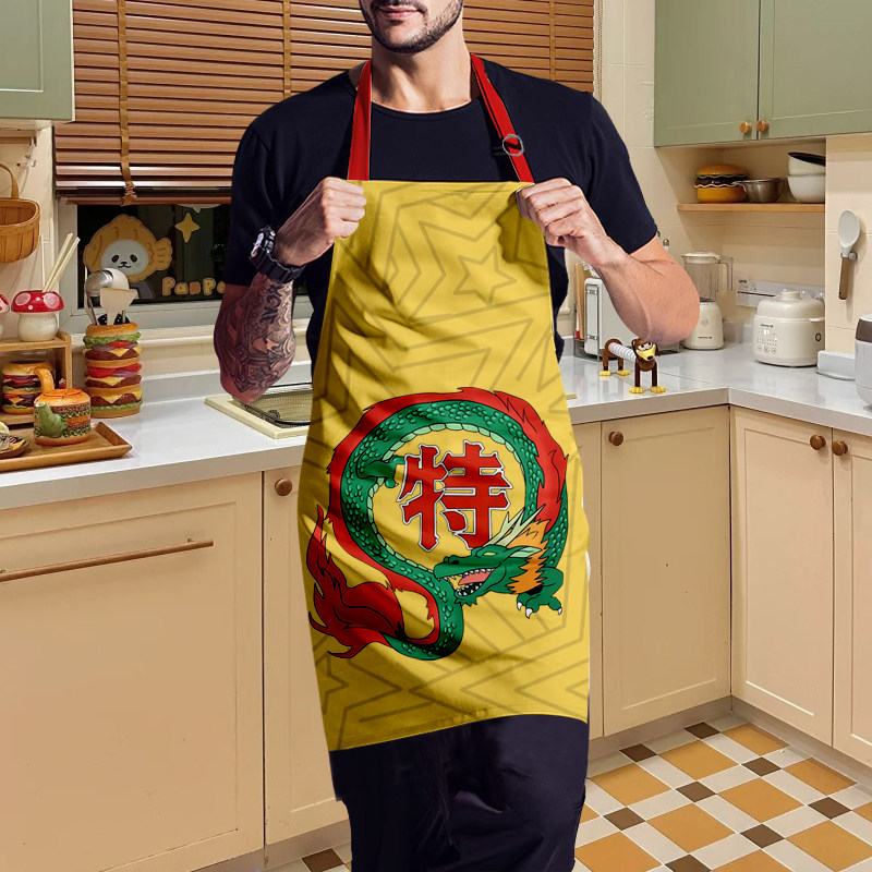 中华小当家厨师做饭炒菜用的围裙大厨夜市大排档防水防油污亚麻感 - 图0