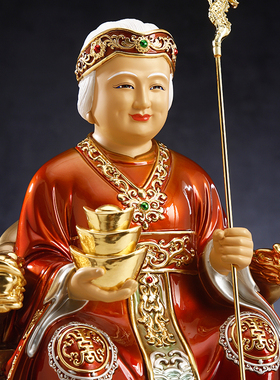 全铜土地公土地婆神像一对