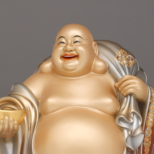 台湾全铜弥勒佛菩萨摆件招财大肚弥勒佛佛像笑佛供奉家居桌面摆件 - 图0