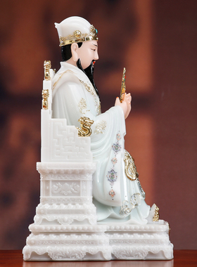 汉白玉城隍爷神像供奉城池守护神