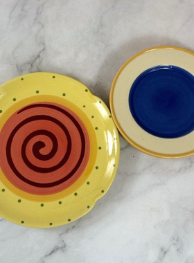 外贸订单陶瓷pfaltzgraff格拉芙手绘餐具家用装饰平盘8寸牛排盘