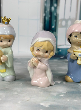 陶瓷摆件装饰品可爱男孩女孩