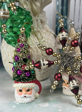 圣诞老人圣诞树装饰摆件