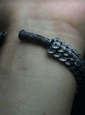 道系复古蟒雀吞龙铜钱剑镯