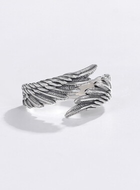 天使翅膀戒指情侣对戒男女友个性创意恋人情人节礼物开口可调节