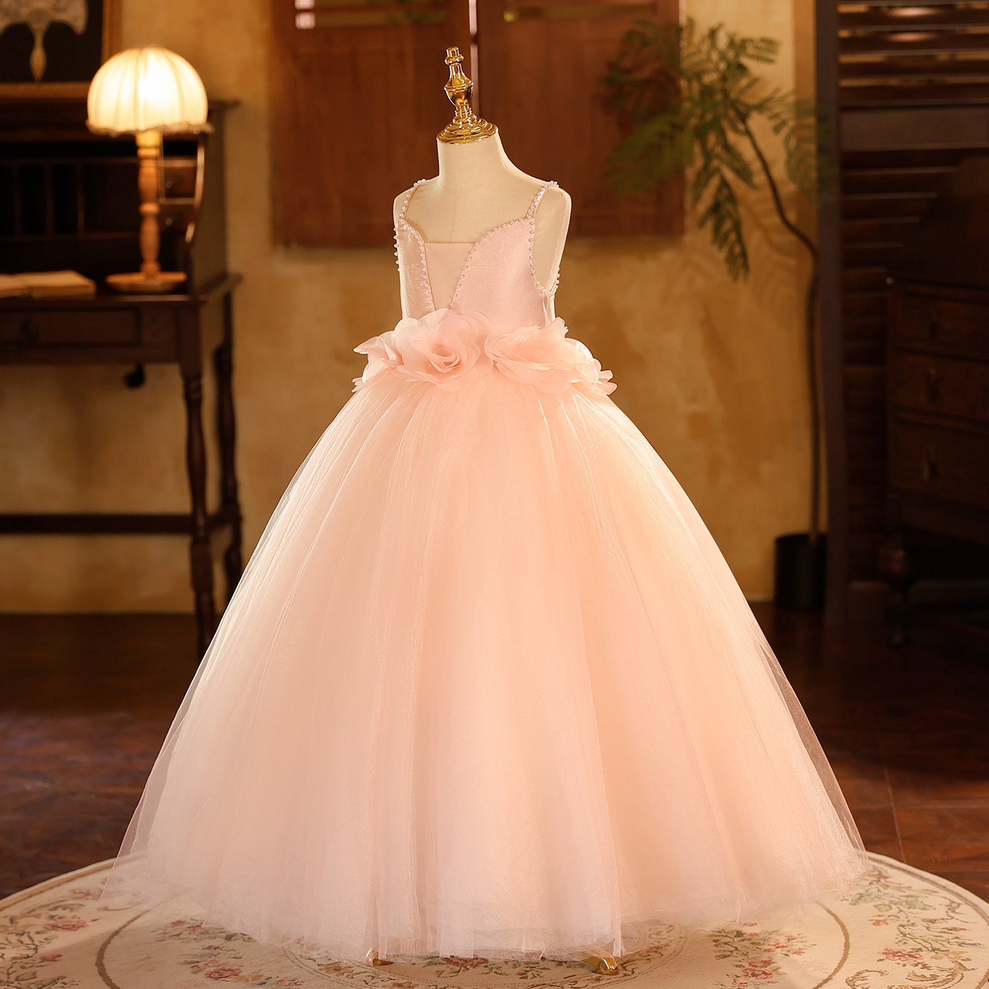 高端女童礼服花仙子气质粉色公主裙生日宴会花童主持人演出长裙新,淘宝优惠券,粉丝福利购,淘宝优惠卷