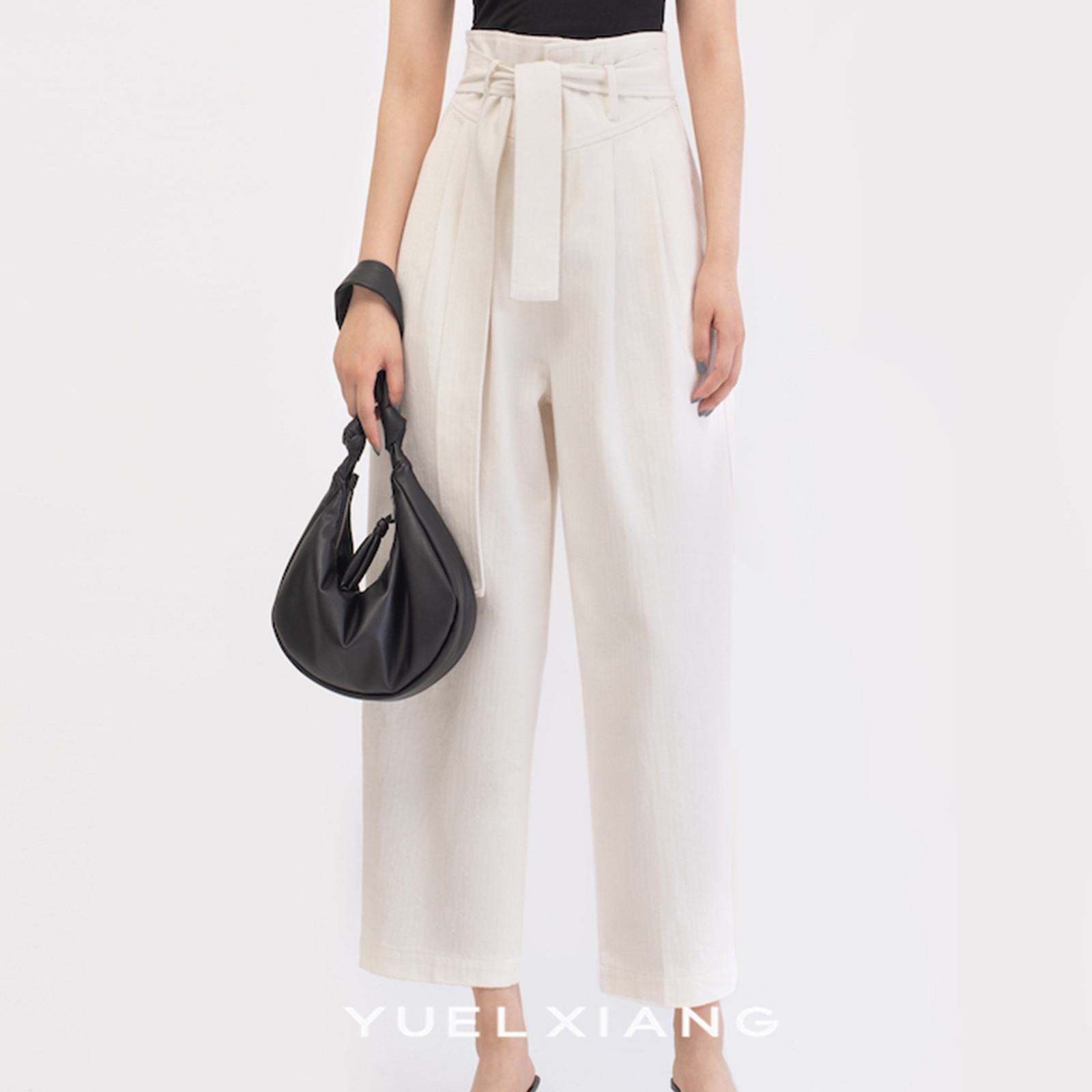 CHENSHOP设计师品牌YUEL XIANG系腰带萝卜裤夏季新品 - 图0