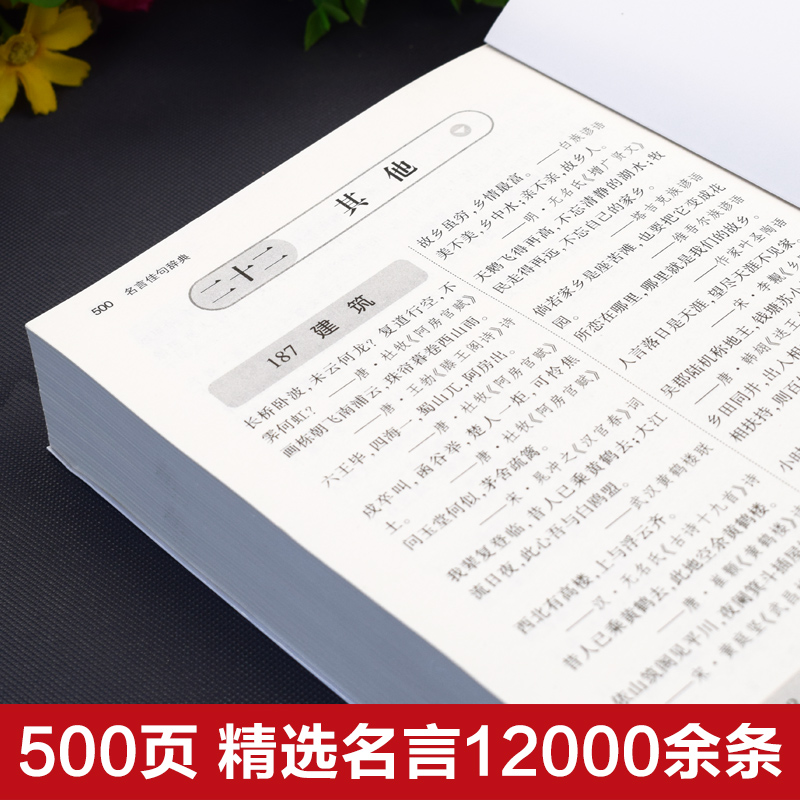 【2024新】名言佳句辞典正版包邮12000余条初中高中生青少年大学生语文课外阅读工具书高考古今中外名人名言的书好词佳句好句鉴赏 - 图2