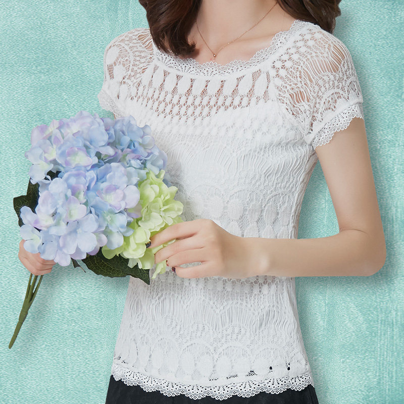 蕾丝女短袖2020夏季新款韩版t恤 摩登美眉T恤
